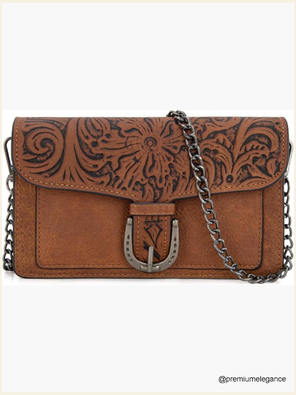 Small Crossbody Purse with Chain Strap Western Embroidered Flap Clutch